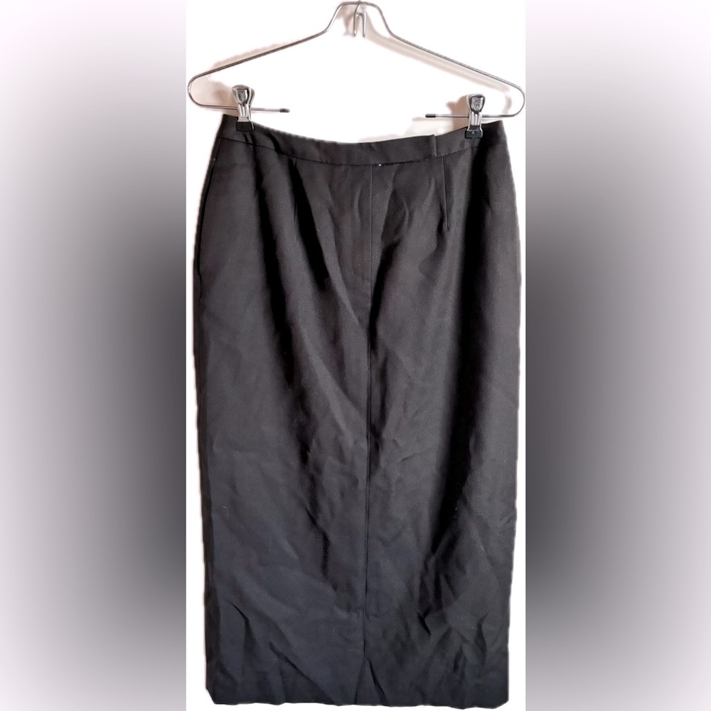 Vintage Jones Wear 100% Wool Dark Brown Midi Skirt